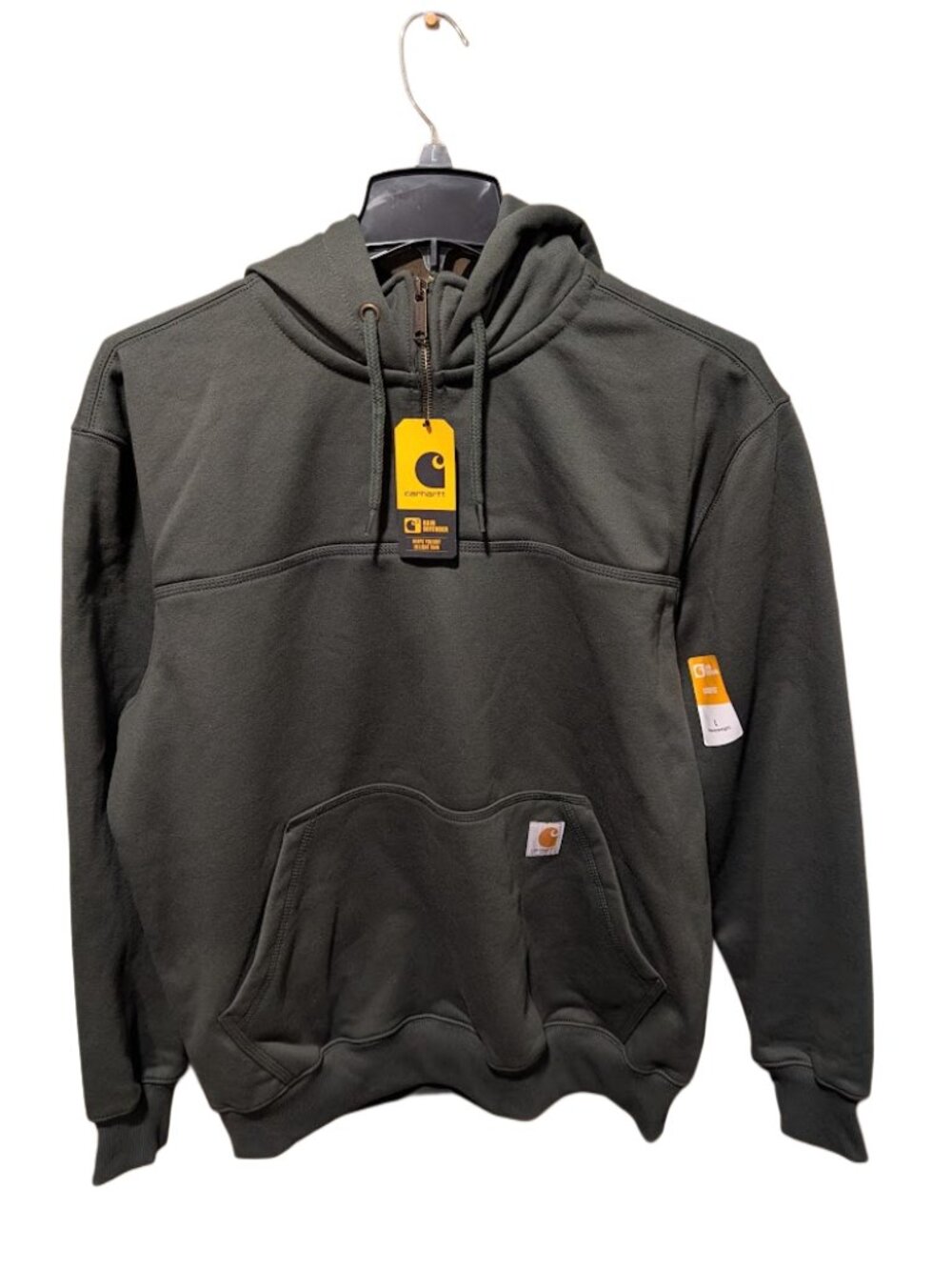Carhartt Rain Defender Heavyweight 1/4 Zip Hoodie Forestry Green